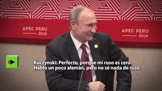 Putin y Kuczynski protagonizan un divertido diálogo [upl. by Popper]