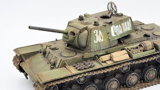 KV1 Tamiya 135 scale tank  Ammo MIG weathering [upl. by Capone558]