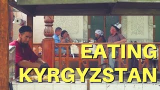 Eating Kyrgyzstan Traditional Kyrgyz food in Bishkek [upl. by Ybbor]