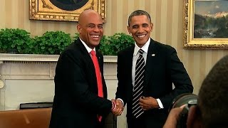 President Obamas Bilateral Meeting with President Martelly of Haiti [upl. by Aidualc]