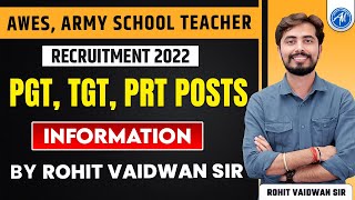 AWES Army School Teacher Recruitment 2022 for PGT TGT PRT Posts Information By Rohit Sir [upl. by Hurd]