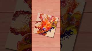 Dutch Pour Acrylic Fluid Art Painting  Four Seasons  FallAutumn shorts fluidart [upl. by Jago547]