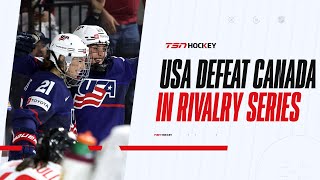 Taylor Heise and Hilary Knight lead the USA to win over Canada in Game 1 of the Rivalry series [upl. by Odnalro]