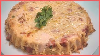 PASTEL de FIDEOS al HORNO con POLLO 🥧 15 [upl. by Thadeus]