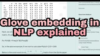 Understanding GloVe method for generating word embeddings [upl. by Ainwat]