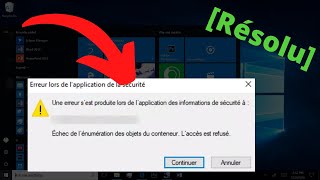 Résolu Échec de lénumération des objets dans le conteneur Laccès est refusé [upl. by Sidra878]