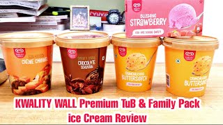 Kwality Walls ice Cream  Kwality walls Premium Tub amp Family Pack ice cream Review  Butter Scotch [upl. by Yemane610]