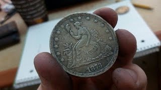 Rare 1873 US Silver Trade Dollar with GLOBE found in Afghanistan [upl. by Elodea]