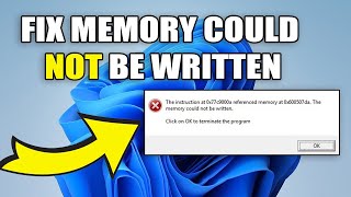 Solved ✔️ The Memory Could Not Be Written Error ⭐ Windows Memory Error [upl. by Knowlton684]