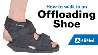 How to walk in an offloading shoe—AliMed® Open Heel and Open Forefoot Orthoses [upl. by Latsirhc199]