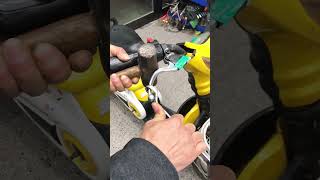 Correction process of battery car brake lever [upl. by Mainis]