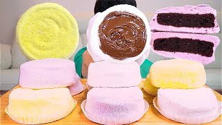 ASMR 몽실몽실 마쉬멜로우케이크 라즈베리 레몬 우유 누텔라 생크림 먹방 Marshmallow Cakes With Nutella Whipped Cream MuKBang [upl. by Tonkin390]