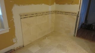 Travertine tile bathroom time lapse [upl. by Mcnamara286]