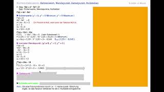 Kurvendiskussion III  Differenzialrechnung [upl. by Dorman]