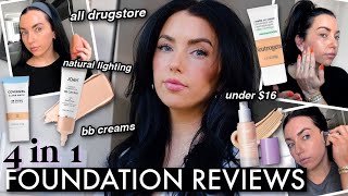 4 in 1 DRUGSTORE FOUNDATION REVIEWS 👍🏻 👎🏻 bb creams under 16 what to skip… [upl. by Brighton]