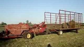 Baling Hay with MF6465 Tractor and NH575 Baler [upl. by Graniah]