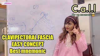 Clavipectoral Fascia BEST MNEMONIC amp EXPLANATION MADE EASY WITH Dr hasana [upl. by Yklam]