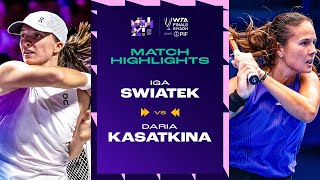 Iga Swiatek vs Daria Kasatkina  2024 WTA Finals Riyadh Group Stage  Match Highlights [upl. by Dnaltiac]