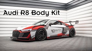 Audi R8 Race Body Kit  Maxton Design splitters  Maxtonized [upl. by Esinnej]