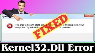 SOLVED How to Fix Kernel32dll Error Problem Issue [upl. by Kauslick]