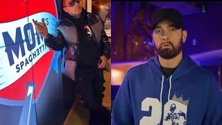 BENZINO shoots Eminem DISS “RAP ELVIS” in Detroit at Eminem’s restaurant [upl. by Ahsirtak]