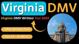 Virginia DMV Written Test 2024 🚗  Part 1  Top 30 Questions amp Answers [upl. by Aeiram249]