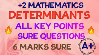 2 MATHSDETERMINANTSKEY POINTS AND PROBLEMS FULL CHAPTERSURE 6 MARKSA  SERIES [upl. by Okiruy]