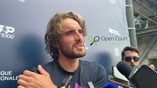 After a loss to Nishikori in Montreal Stefanos Tsitsipas has things to say about his fathercoach [upl. by Ojillek]