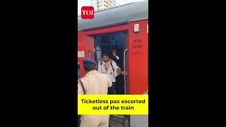 Viral video Ticketless passengers escorted out of the train [upl. by Acima198]