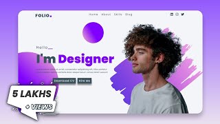 Animated PORTFOLIO Website Template In Html CSS And JS  Personal Website with Typing Animation [upl. by Schnapp]