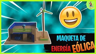 APRENDE hacer una MAQUETA DE ENERGÍA EÓLICA para niños [upl. by Rene]