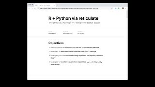 Not Python vs R  Python  R with Reticulate [upl. by Aida]