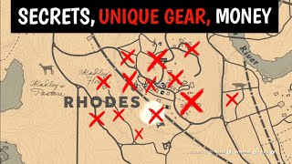 20 Secrets Unique Gear Weapons amp Money In Rhodes  Red Dead Redemption 2 [upl. by Knowland844]