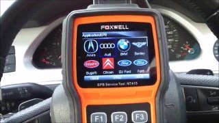 Electronic Parking Brake EPB Servicing on an Audi A6 with a Foxwell NT415 Tool [upl. by Brett750]