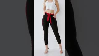 Damen Skinny Leggings Poptrash Track Pants mit Binde Gürtel Fashion Trend Katalog Empfehlung [upl. by Seugram989]