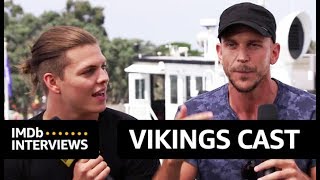 Gustaf Skarsgard Alex Hogh Andersen Katheryn Winnick Talk Stunts amp Physical Demand of Vikings [upl. by Legin]