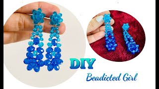 Rondelle Earrings  Earrings with only crystal Rondelles  DIY Earrings  Super Easy Tutorial [upl. by Aniehs]