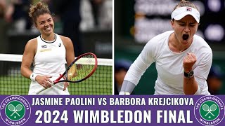 Jasmine Paolini vs Barbora Krejcikova  2024 Wimbledon Final [upl. by Viridis]