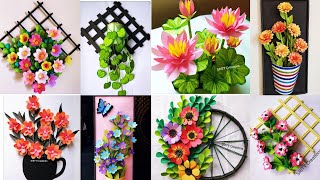 8 best paper flower wallhanging craft ideas wall decoration ideadiy craftpaper craftwallmate [upl. by Allie617]