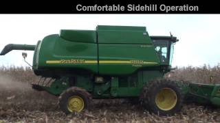 John Deere STS combines equipped with Hillco Sidehill Leveling Systems [upl. by Pump]