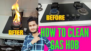 how to clean a gas hob  Useful kitchen cleaning tips  gas hob cleaning  how to clean your stove [upl. by Guillema]