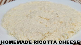 HOW TO MAKE RICOTTA CHEESE AT HOME  EASY WAY TO MAKE HOMEMADE RICOTTA CHEESE  RICOTTA CHEESE [upl. by Wait]