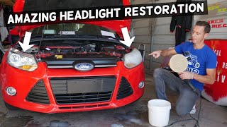 HOW TO MAKE FADED HEADLIGHTS SHINY LIKE NEW [upl. by Ahtram336]