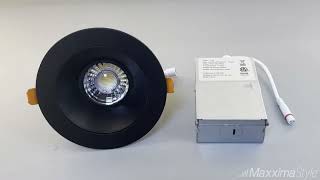 4 in Slim Round Recessed AntiGlare LED Downlight Black Trim 1050 Lumens 5 CCT 2700K5000K [upl. by Ominoreg463]