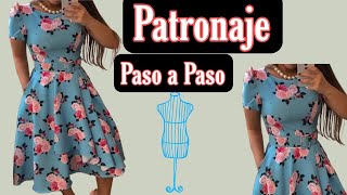 COMO HACER UN VESTIDO PASO A PASO PATRONAJE  Muy fácil [upl. by Tsew]