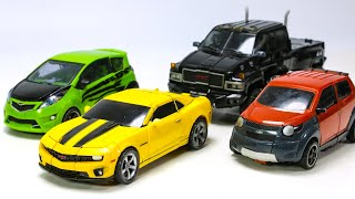 Transformers Movie Autobots Bumblebee Skids Mudflab Ironhide Vehicles Car Robot Toys [upl. by Namijneb]