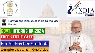 PMOI Internship Program 2024  Government of India  Free Certificate  Dont Miss  Apply Now [upl. by Annamaria739]