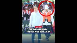 AKSI WAPRES GIBRAN Paspampres Sampai Berlarian Tibatiba Turun Panggung Saat Apel Baznaz [upl. by Hootman]