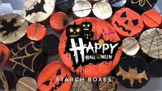 ASMR starch boxes satisfying video happy halloween коробочки с крахмалом [upl. by Nodnahs]