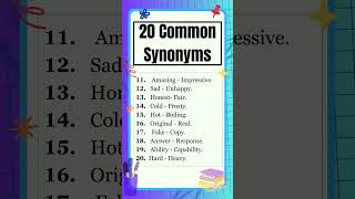 Synonyms  Synonyms list  Common Synonyms  English Grammar  The Study Corner  synonyms shorts [upl. by Shute]